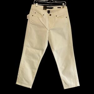 Calvin Klein Skinny Crop Stretch White Jeans 12 NWT